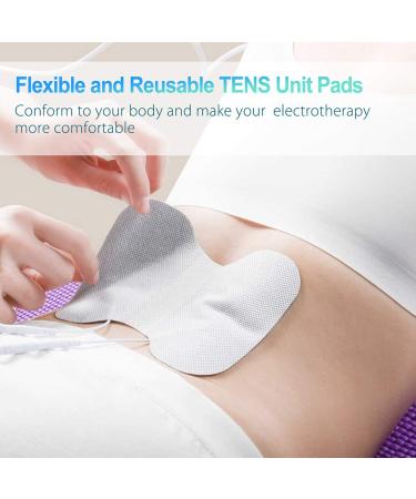 LotFancy TENS Unit Replacement Pads 4PCS 4.3 x 6 Adhesive Electrode Pads for Electrotherapy EMS Muscle Stimulation Machine Butterfly Shape - Buy Online on GoSupps.com