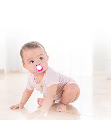 Shop Tallkeey 6 Pieces Wooden Pacifier Clips - Baby Dummy Nipple Holders & Pacifier Chains for Safe & Stylish Allowance - Buy Online on GoSupps.com