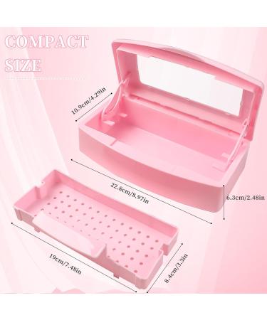 Nail Tool Sterilizer Box | Plastic Sterilizing Tray for Salon & Spa | Organize Nail Tweezers Eyelash Extensions - Pink - Buy Online on GoSupps.com