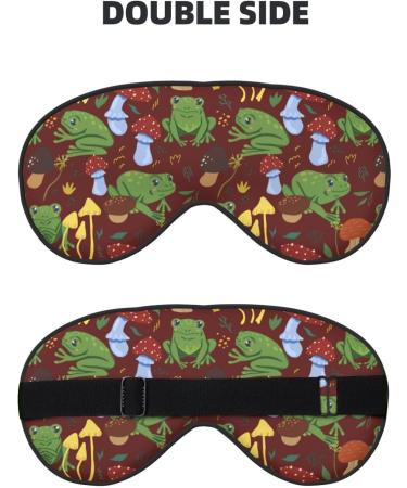 Frogs and Mushrooms Sleep Mask | Adjustable Double-Sided Eye Mask | Soft Sleep Covers for Relaxation & Eye Edema Relief - International Shipping Available - Buy Online on GoSupps.com