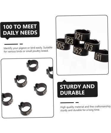 Sosoport 100 Pcs Pigeon Anklet Feeder Legs Oyster Shell for Chickens Tag Band Charm Poultry Pen Plastic 1.3X1.3CM Black - Buy Online on GoSupps.com