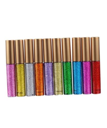 FOMIYES 10pcs Glitter Eyeliner Liquid Glitter Liner for Eyes Liquid Eyeliner Eyeshadow Eye Shadow Flash Set 1 count (Pack of 1) Assorted Color