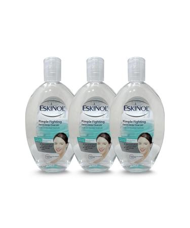 Eskinol Pimple Fighting Facial Deep Cleanser with Dermaclear Formula - 225ml Each (3)