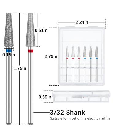 Difenni Cuticle Nail Drill Bits Set with Storage Case - Fine & Medium Grit | 3/32 Shank Efile Bits for Nail Prep and Manicure Pedicure Tools - Buy Online on GoSupps.com