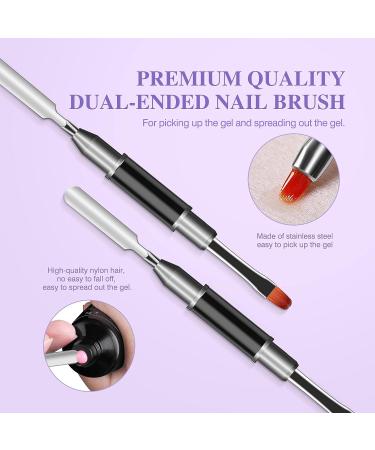 Saviland Clear Dual Nail Forms Set - 100PCS Full Cover Nail Extension Gel Molds + Dual-end Poly Gel Brush | 10 Sizes for Manicure Salon & Home DIY - Buy Online on GoSupps.com