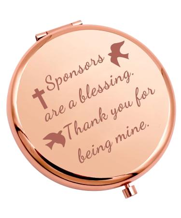 SEIRAA Sponsor Appreciation Gift Compact Makeup Confirmation Sponsor Thank You Gift Catholic Mentor Makeup Mirror (Sponsor Mirror)