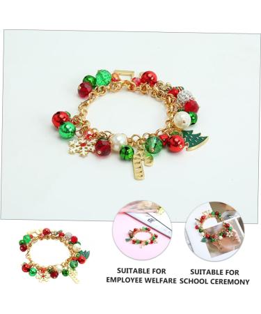ibasenice 1pc Christmas Bell Bracelet Beaded Stretch Bracelet New Year Link Bracelet Christmas Women Gift Xmas Tree Wrap Bracelets Stocking Stuffers Gifts Metal (iron) Alloy Drill Ball - Buy Online on GoSupps.com