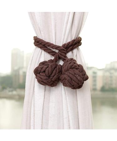 MMD tampons curtain strap living room bedroom curtain buckle tie rope decoration belt 1 pair (color : coffee color)