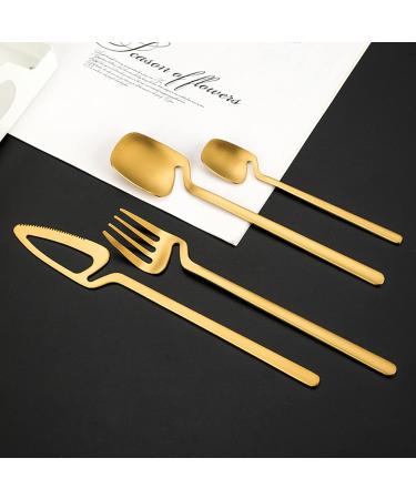 32 Gold Silverware Set for 8 Include Spoons Forks Knifes 18/10 Stainless Steel Hanging Flatware Set Kitchen Wedding Restaurant Cutlery Utensil Set Delicate Tableware Kitchenware (Color : Gold Size - Buy Online on GoSupps.com