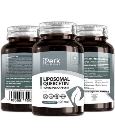 iperk Liposomal Quercetin 400mg | 120 High Strength Capsules | Non-GMO | Vegan | 4 Months Supply - Buy Online on GoSupps.com
