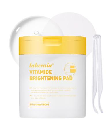 Vitamide Brightening Toner Pads 80 Toner Face Wipes - Vegan Face Hypoallergenic Face Pads With Niacinamide Sea Buckthorn - Radiance Boost Pads For Clear Illuminate Skin (Orange-Vitamin)