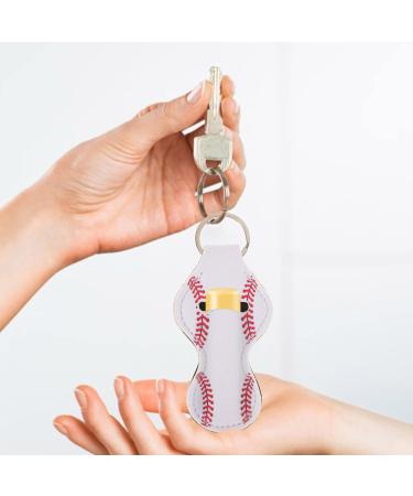 Lurrose Lipstick Holder Neoprene Key Chain Baseball Design - 10Pcs Portable Lip Gloss Balm Case & Key Holder Pendant - Buy Online on GoSupps.com