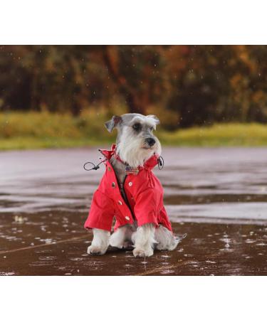 Buy Minezi Hundred Coat for Dogs - Waterproof Adjustable Reflective Buttons Removable Hood - Pink Rosa-L (60-69cm) - Buy Online on GoSupps.com