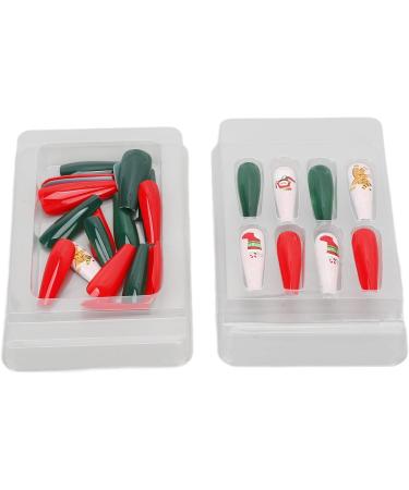 Christmas False Nails Thin Full Wrap Colourfast Pattern Fake Nails 30pcs for Christmas Holiday (0070 LJ04) - Buy Online on GoSupps.com