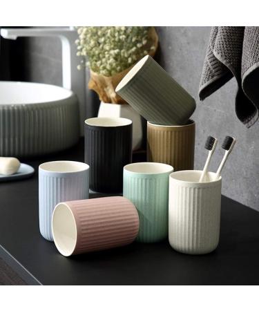 Buy LHTCZZB Simple Form Ceramic Mouthwash & Toothbrush Cup - Art Style Smell-Free Hotel Quality - Black/Green & Brown Colors - Buy Online on GoSupps.com