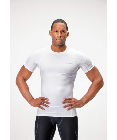 DEVOPS 3 Pack Men's Large Athletic Compression Shirts - White (3 Pack) | Short Sleeve Fitness Apparel - Buy Online on GoSupps.com