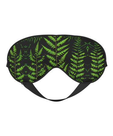 FoRes natural plant silhouette fern leaf Print Adult Unisex Sleep Eye Mask Light Blocking Adjustable Smooth for Deep Rest Black
