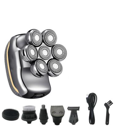 Head Shaver for Men 6 in 1 Electric Shaver for Men 7 Head Electric Beard Trimmer USB Rechargeable Professional Hair Trimmer Hair Cutter Adult Razor