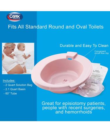 Carex Sitz Bath for Hemorrhoidal Relief - Ideal for Post-Episiotomy Patients (Pink) - Buy Online on GoSupps.com