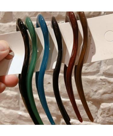 5Pcs Hair Resin U Shape Hair Stick - Decorative Wave Chignon Hairpins for Women | International Shipping Available - Buy Online on GoSupps.com