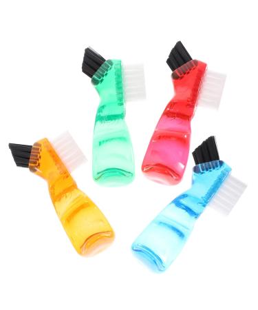Homsfou 4 toothbrush prosthesis brush multifunction brushes Denture Denture Brush Mikroburste Household cleaner Minibursten for oral care brushes (1 Pack) Sorted color sorted