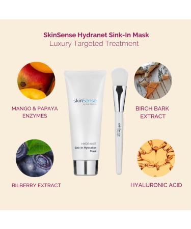 SkinSense Hydranet Sink-In Hydration Mask 100ml Moisturising Face Mask for Dry Skin Luxury Face Mask Anti Ageing Face Mask Overnight Face Mask Face Mask with Applicator Brush - Buy Online on GoSupps.com