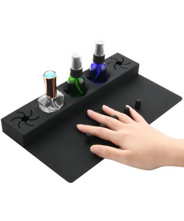 Beautyflier Soft Silicone Nail Polish Bottle Holder Nail Polish Organizer Nail Station for Salon Home DIY Manicure Tools Nail Art (Black)