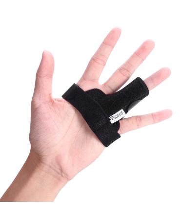 Clispeed finger rail rail for index finger integrated aluminum support adjustable bandage for pain relief black