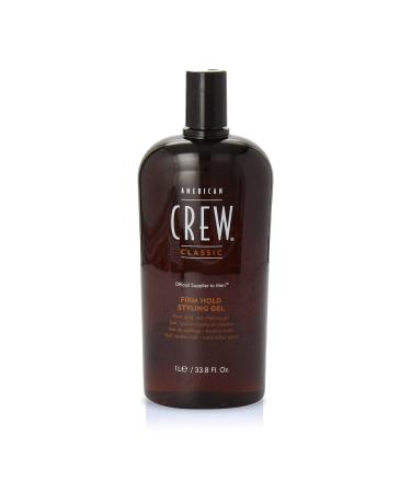 Men's Hair Gel by American Crew, Firm Hold, Non-Flaking Styling Gel, 33.8 Fl Oz 33.8 Fl Oz (Pack of 1) Without Pump