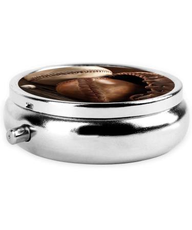 Retro Baseball Mini Pill Box | 3 Compartment Travel Organizer | Portable Medicine Case for Home & Office - Buy Online on GoSupps.com