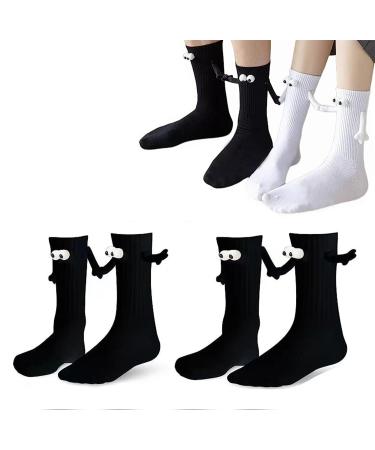 Eszeifx Magnetic Hand Holding Socks for Couple Black-2pieces