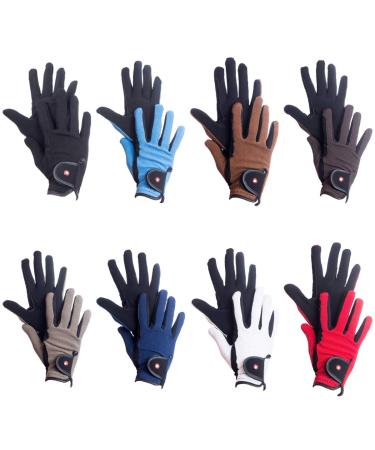 RL24 - riding gloves women men & children Professional Nubuk |Riding glovesRider gloves with Magic leather mit |Slide & breathable |Reing vicinals in many colors & sizes black/gray for 10 years