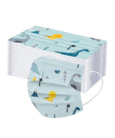 50 Pcs Kids Face Cover Disposable 3 Ply Cute Cartoon Printing Face Bandanas (#10)
