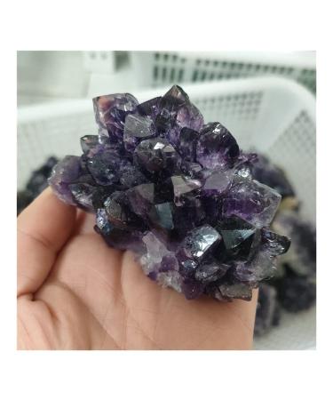 1-15pcs Natural Raw Amethyst Quartz Purple Crystal Cluster Stones Specimen Home Decor Crafts Beautiful Crystal Cluster (Size : 90-110g)