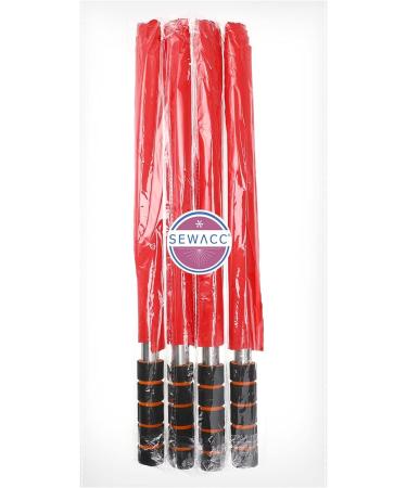 SEWACC Soccer Referee Flags Set - Stainless Steel Rod, Sponge Handle - Red, 4 Pcs - Buy Online on GoSupps.com
