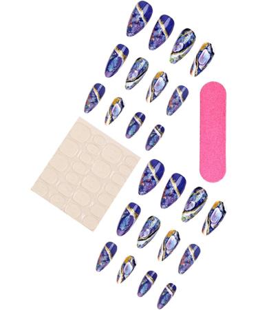 Nail art pieces glazed amber pattern ins style wearable nails almond nail pieces finished products light luxury style hot girl nail art pieces fake nail patches 1 count (Pack of 1) - Buy Online on GoSupps.com