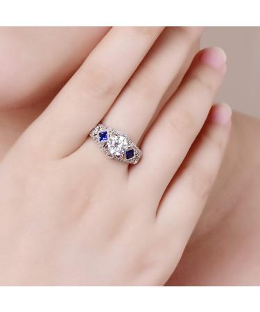 925 Sterling Silver High Polish Round Cut Simulated White Topaz Mystic Wedding Ring - Size 8 US - Perfect Mother s Day Gift - Buy Online on GoSupps.com