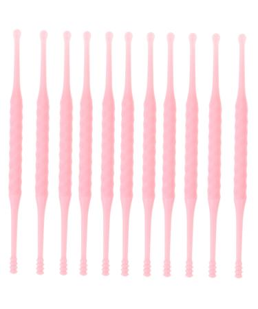Gogogmee 12Pcs Plastic Ear Wax Picker Double-Ended Scoop Cleaner Tool Smooth Safe Earwax Removal Remover for Personal Hygiene Easy to Carry Random Color