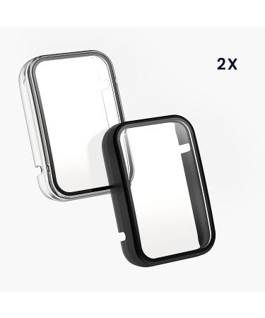kwmobile Cover Comaptible with Xiaomi Mi Band 7 Pro (Set of 2) -Tempered Glass with Plastic Frame - Black/Transparent black / transparent - Buy Online on GoSupps.com
