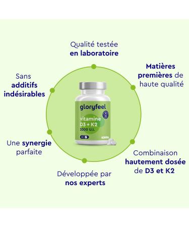 Vitamin D3 K2 (MK7) Cholecalciferol and Menaquinone Vitamin D3 K2 200 Micro Tablets 2000 IU with 100 g Vitamin K2 Contributes to the Immune System and Bones Maintains Normal Teeth* - Buy Online on GoSupps.com