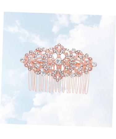 FRCOLOR Rhinestone Hair Comb Gold Teeth Hair Clip Combs Headpiece for Women Wire Hair Side Comb Metal Hair Side Comb Fashion Hair Comb Pin Metal Hair Clips for Women Rhinestones Veil Bride - Buy Online on GoSupps.com