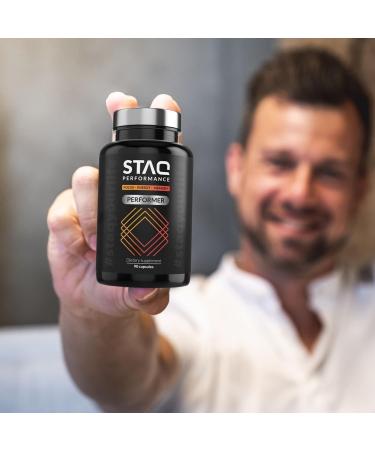 STAQ Performer Premium Brain Supplement - Boost Focus Energy & Memory - 90 Veg Capsules - No Fillers Recommended by Professionals & Active 60 - Buy Online on GoSupps.com