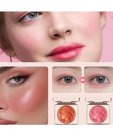 Embossed Smooth Powder Blush Palette for Cheeks Matte Face Powder Blush Palette Face Matte Blush Palette Natural Makeup Long Lasting Baked Texture for All Skins (2PCS Orange) - Buy Online on GoSupps.com
