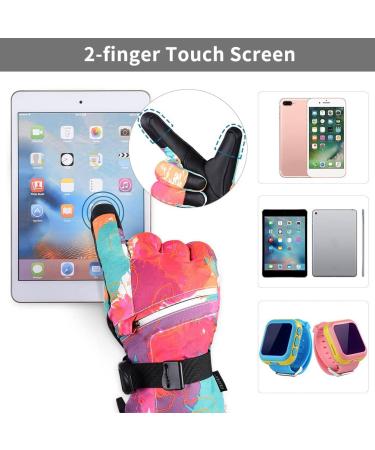 OKIDSO Kids Winter Ski Waterproof Gloves - Red | Splash-Proof Nylon Mittens for Boys & Girls | Zipper Pocket | Size L (9-13 years) - Buy Online on GoSupps.com