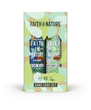 Faith In Nature Natural Coconut Hand Care Gift Set Vegan & Cruelty Free No SLS or Parabens 2 x 400ml Coconut 400 ml (Pack of 2)