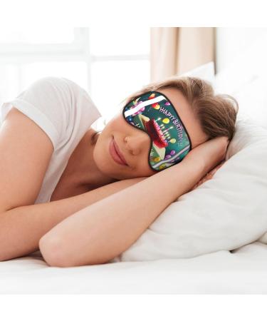 Happy Birthday Eye Mask | Soft Adjustable Comfortable Sleeping Mask for Men & Women - Black - Buy Online on GoSupps.com
