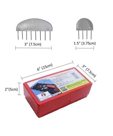 Red Suricata Curved Knit Blocking Combs Set - 25 Edge Blockers for Knitting & Crochet Projects with 100 T pins - Use with Blocking Mats - Patent Pending - Buy Online on GoSupps.com