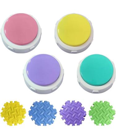 NAVESO Buzzer Set - 4 Recordable Answer Buzzers for Dog Interaction | Interactive Pet Training Sound Buttons - Buy Online on GoSupps.com