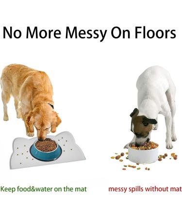 Septillar Bowl Underlay for Cats & Dogs - Waterproof Slipproof Silicone Mat (52x30 cm) - Light Gray & Bright Gray - Buy Online on GoSupps.com