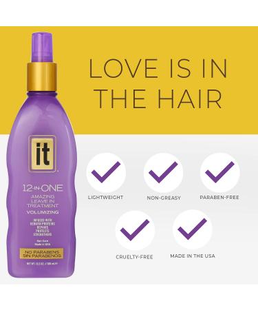 12-in-One Volumizing Leave-In Hair Treatment with Keratin, Avocado & Whole Wheat - 10.2 Fl Oz - Strengthen, Add Volume & Protect Dry Hair - Buy Online on GoSupps.com